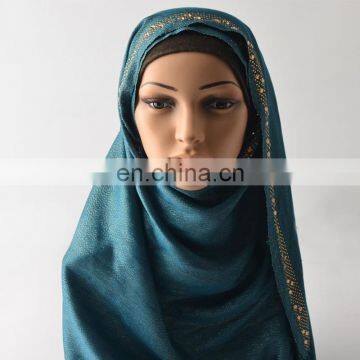 New Arrival Gold Glitter Acrylic Tassel Muslim Scarf Hijab
