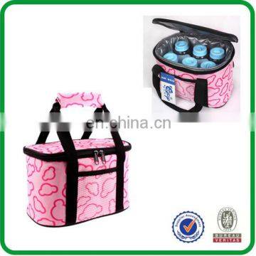 Pink cooler bag for frozen food