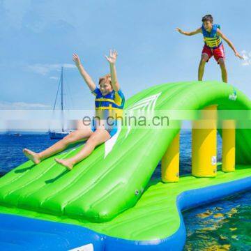 Happy Inflatable Floating Island Giant Inflatable Water Slide For Adult