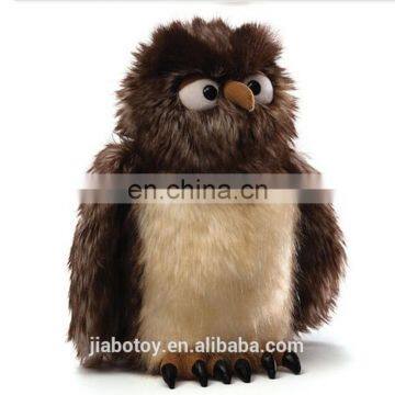 Owl mascot beanie boos collection stuffed big eyes embroidert fabric woven doll toy 6 inches custom design logo