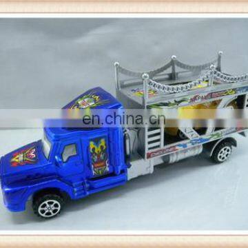 Friction truck toy with free wheel car, friction drag head car toy