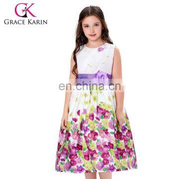 Grace Karin Lavender Flower Pattern Flower Girl Princess Bridesmaid Wedding Pageant Party Dress CL010419-1