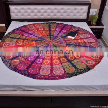 Patchwork Mandala Roundie Yoga Mat Round Table Cover 72" Bohemian Hippie Indian Tapestries Beach Throw Wall Decor Sheet