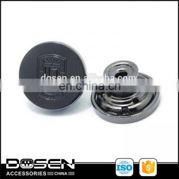 Decorative denim jeans button, Metal Alloy black Metal Color Jean Button for clothing manufacturer in USA.