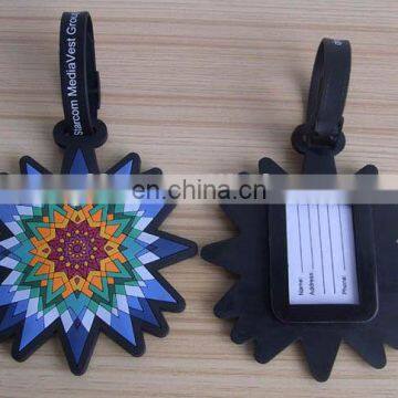 custom flower shaped rubber luggage tag travel baggage tag