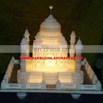 Marble Taj Mahal Replica With Lighting Decorative Showpiece