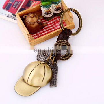 Sports Souvenir Gifts Vintage Baseball Cap Leather Keychain photo-2