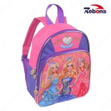 New Series Cartoon Characters Contrast Color Kids School Bag with Princess Pattern