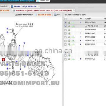 Excavator Spare Part PC400-6 PC450-6 PC300-6 PC350-6 Valve Ass'y 723-41-06101 723-41-06100 Valve