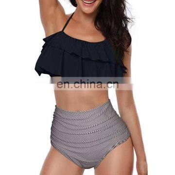 2019 New Sexy Women Bikini Set Mujer Ruffle Floral Printed Swimsuit Push Up High Waist Bikini Biquinis Brazilian Swimwear Summer photo-6