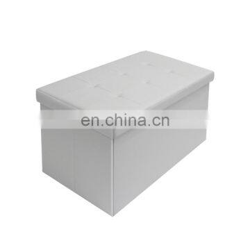 High quality bedroom furniture ottoman PVC fabric leather  storage ottoman bench