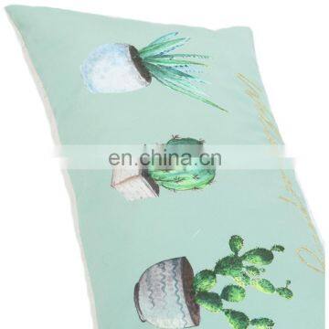 Low Profile Fashion Polyester Liner Cactus Printed Embroidered Decor Home Indoor Cushion Pillow photo-6