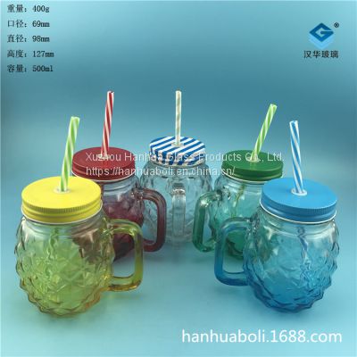 Manufacturer   of 500ml spray Mason glass juice cup