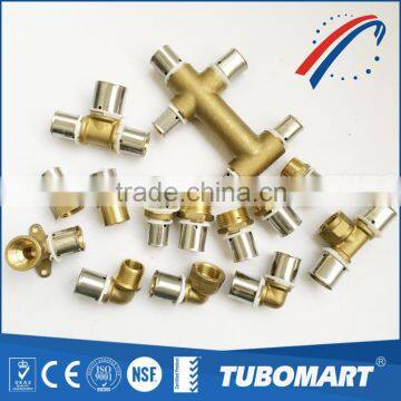 20 years manufacturer brass pipe connector pex pipe press fitting with low price