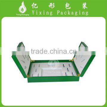 Green PU leather packaging box with double door