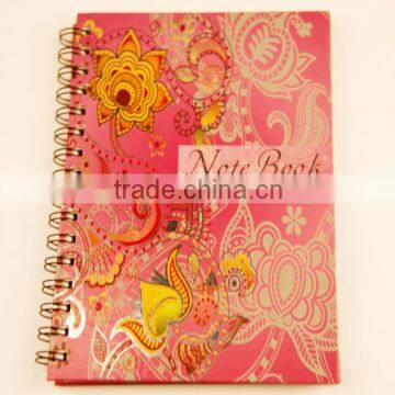 colored lined printed paper spiral notebook