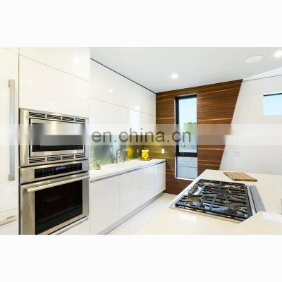 Los Angeles modern/contemporary white lacquer kitchen cabinet with quartz countertop, island, appliances