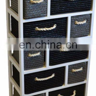 Black Grey White Large Storage Unit Canvas Drawers Basket Rope Bedroom Bathroom photo-3