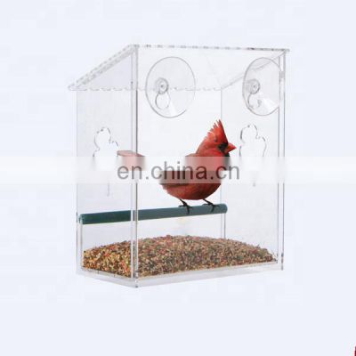 suction cup window wall mount custom acrylic bird feeder