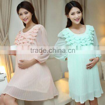 C64813A long sleeve maternity dress for for pregnant woman