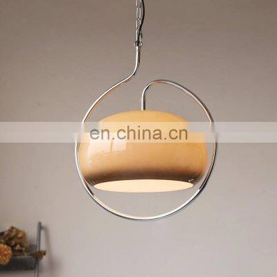 Vintage Glass Chandelier Adjustable Medieval Cream LED Ceiling Hanging Lamp For Bar Table Dining Room Bauhaus Pendant Light photo-2