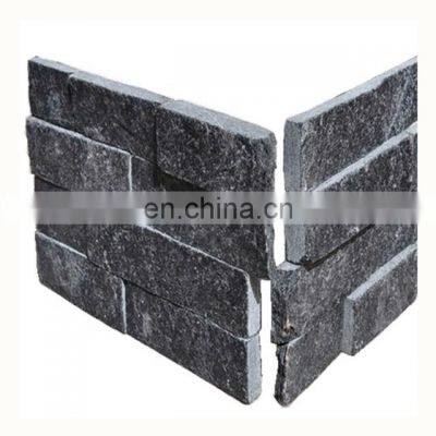 Natural split slate stone wall corner decor