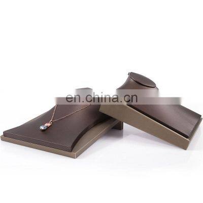 Cheap Brushed Pu Leather Model Neck Necklace Display Stand Jewelry Pendant Frame Window Necklace Bust Jewelry Display Props photo-3