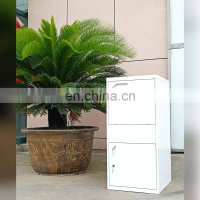 Custom Waterproof Apartment Building Freestanding Standing Locking Post Residential White Letter Box Mailbox