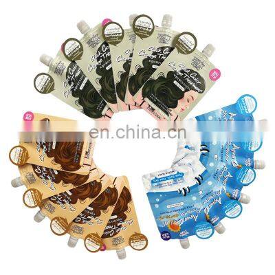 Custom print matte cosmetic kraft paper aluminium plastic sachet cosmetics packaging spout pouches small cream sample bags