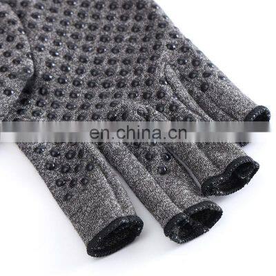 Cheap Half Finger Pain Relieve Compression Other Sports Gym Anti Slip Silicone Dots Arthritis Gloves photo-3