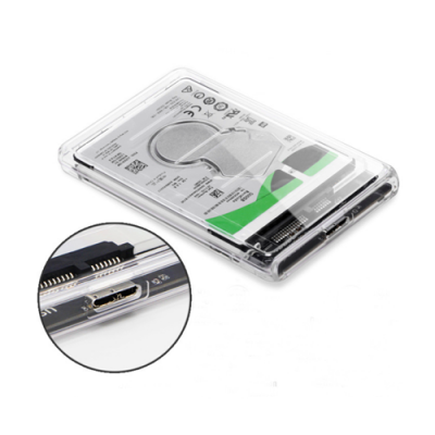 2.5 Inch Transparent HDD SSD Case with USB 3.0 Type C External Laptop SATA Hard Drive Disk Enclosure