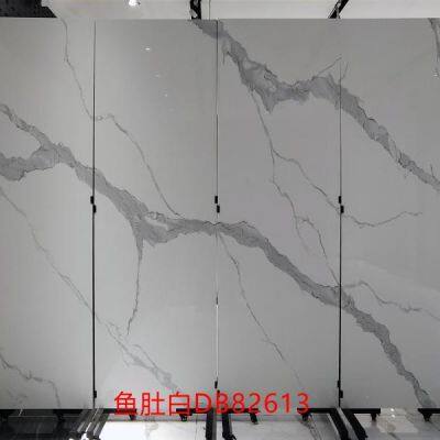800*2600 Calacatta White Sintered Stone for Background Wall Good Quality