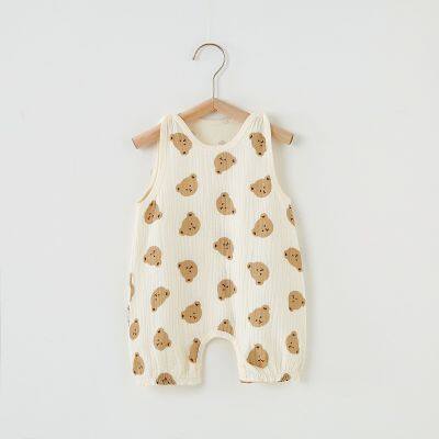 Newborn Bodysuit Baby Clothes Vest Summer Kids Romper Climb Crawl Suit Children's Pajama Onesie Jumpsuit photo-4