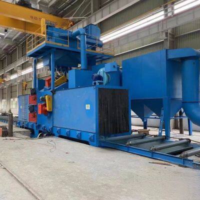Professional roller through shot blasting machine for cleaning various steel plates, profiles, and castings