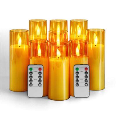 Waterproof Flameless Flickering Candles Battery Operated Outdoor LED Candle With Remote for Home Decor