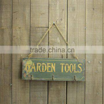 Vintage Handmade Customized Wooden Wall Pallet Sign With Hooks photo-2