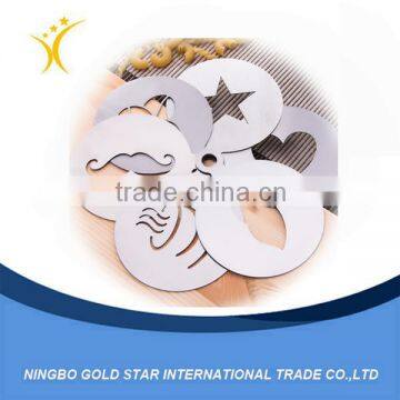 2015 wholesale 10.5CM Stainless Steel Cappuccino Coffee Stencil