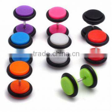 Fake Plugs Acrylic Neon Ear Taper with O-rings