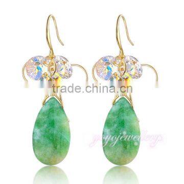 Wholesale price jewelry long hanging gold plated agate all types of earrings