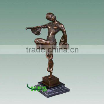 Bronze dancing beauty girl sculpture