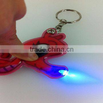 Led keychain led light keychains PVC key chain flashing