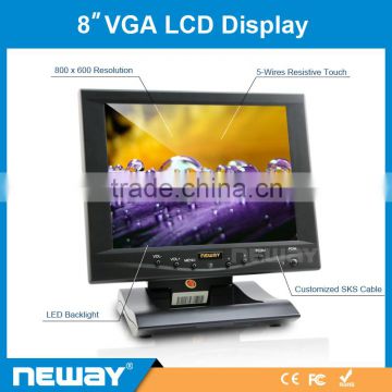 HDMI, DVI, VGA input 8 inch lcd monitor 12 volt