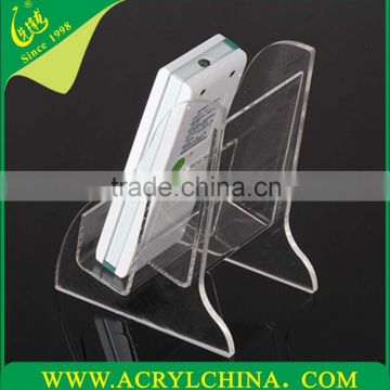 clear acrylic remote control display stand with two layers, transparent plexiglass remote control holder with 130*85*160mm