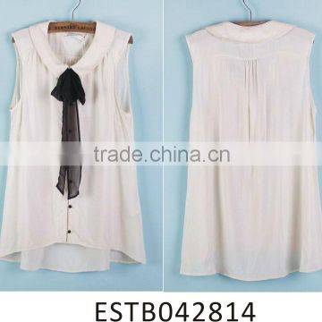 Ladies sleeveless chiffon European style shirt