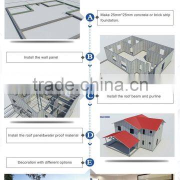 Two Floor Prefabricated House With Steel Structure, Villa House 2016 Hot Sale photo-3