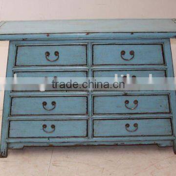 Chinese Antique Blue Filing Cabinet