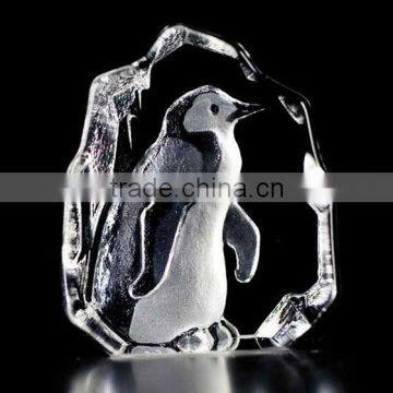 High quality crystal penguin carving