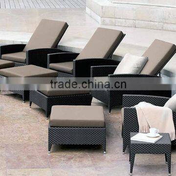 Space Saving Outdoor Furniture Designs Patio Furniture Sun Lounger with Ottoman                        
                                                Quality Choice