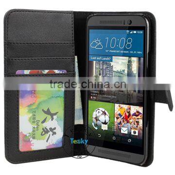 Cute Case For HTC M9 Case, Book Wallet Case For HTC One M9 Case Black