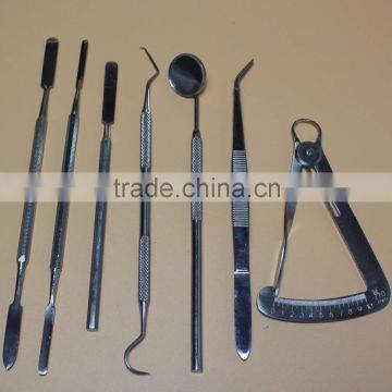 7Pcs Dental Cement Spatulas Double Ended Tool Plain Caliper Crown reflector cus